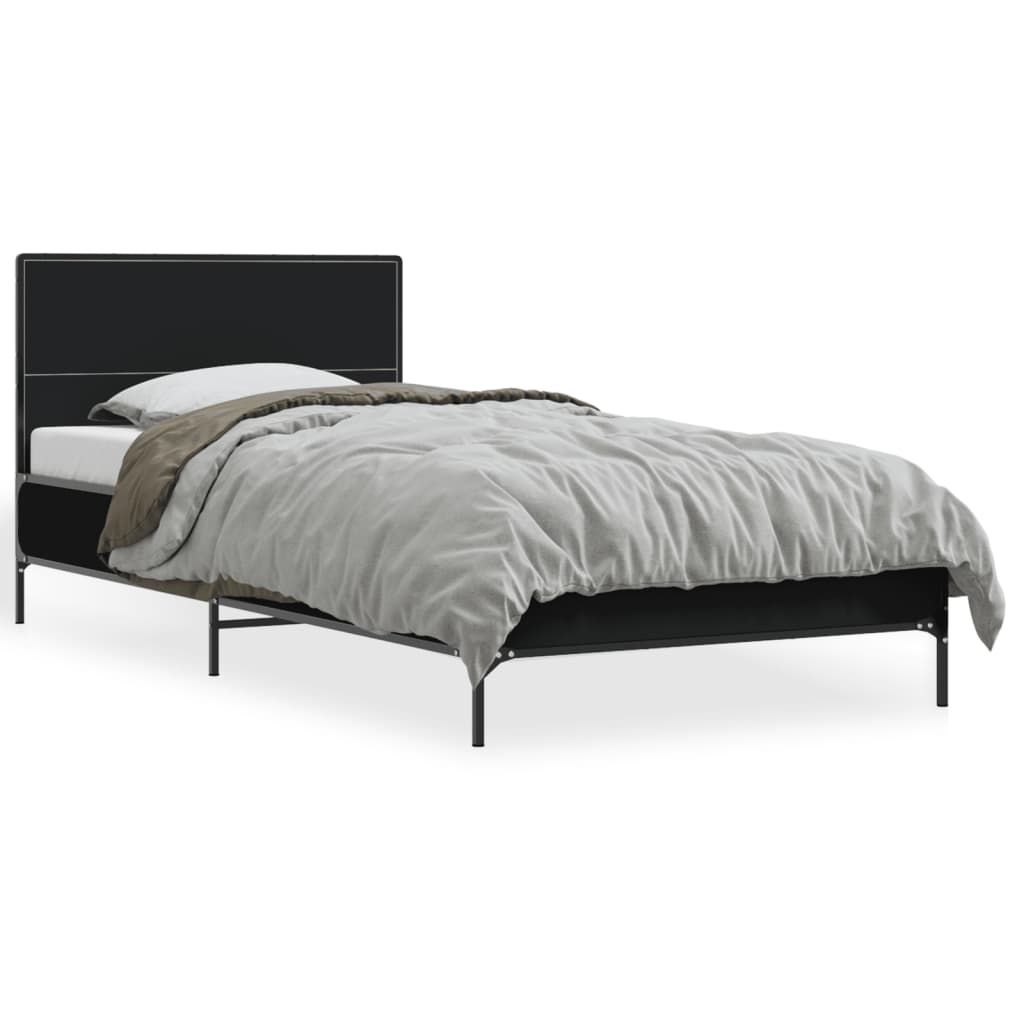 Bed Frame without Mattress Black 90x200 cm